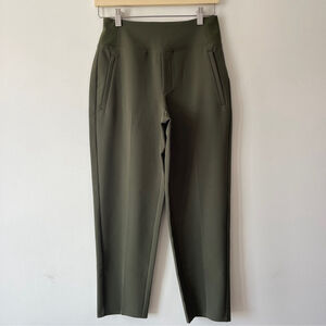 Athleta Endless High Rise Pant Olive Green 2P stretch elastic waist pull on pant
